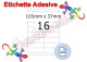 Etichette adesive A4 105 x 37 mm 16 etichette per pagina 100 Fogli