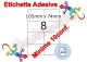 Etichette adesive A4 105 x 74 mm 8 etichette per pag. 100 Fogli (min. 10conf)