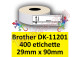 Etichette per Brother DK-11201 29 mm x 90 mm 400et.