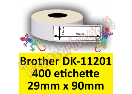 Etichette per Brother DK-11201 29 mm x 90 mm 400et.