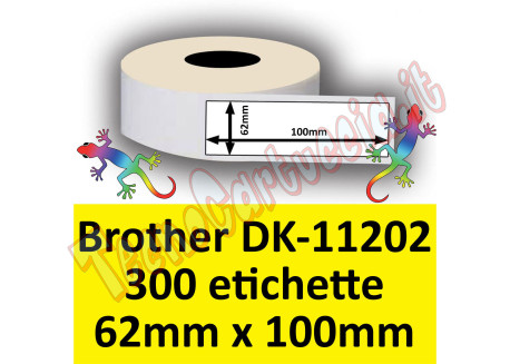 Etichette per Brother DK-11202 62 mm x 100 mm 300et.