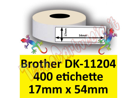 Etichette per Brother DK-11204 17 mm x 54 mm 400et.
