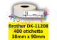 Etichette per Brother DK-11208 38 mm x 90 mm 400et.
