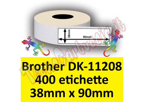 Etichette per Brother DK-11208 38 mm x 90 mm 400et.