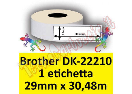 Etichette per Brother DK-22210 29 mm x 30,48 m 1et.