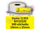 Etichette per Dymo 11352 S0722520 54 mm x 25 mm 500 et. GIALLE