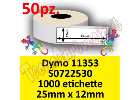 Etichette per Dymo 11353 S0722530 25x13mm 1000et (min 50pz)