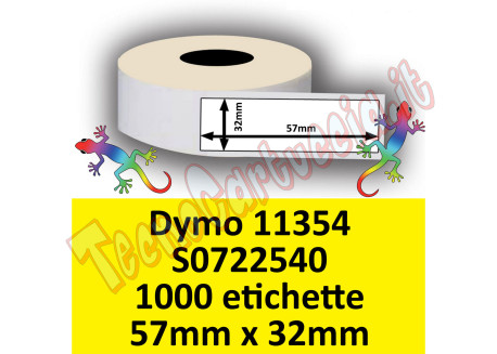 Etichette per Dymo 11354 S0722540 57x32 mm 1000et Permanente