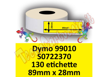 Etichette per Dymo 99010 S0722370 S0722380 89x28 130et GIALLE