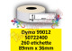 Etichette per Dymo 99012 S0722400 89 x 36 mm Permanente 260 et.
