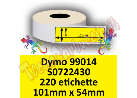 Etichette per Dymo 99014 S0722430 101 mm x 54 mm 220 et GIALLE