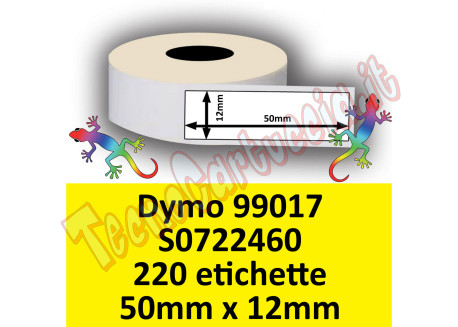 Etichette per Dymo 99017 S0722460 50 x 12 mm Permanente 220 et.