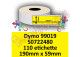 Etichette per Dymo 99019 S0722480 190 x 59 mm Permanente 110 et GIALLE