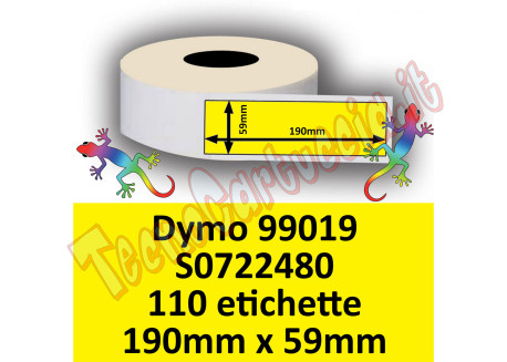Etichette per Dymo 99019 S0722480 190 x 59 mm Permanente 110 et GIALLE