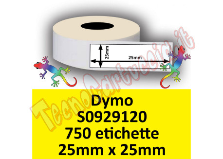 Etichette per Dymo S0929120 25x25mm Perm 750et