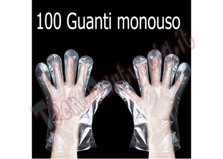 Guanti Monouso in HDPE Sagomati Taglia Unica (Conf. 100pz.)