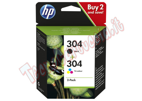 HP - Cartuccia ink originale - 304 - C/M/Y/K - 3JB05AE - C/M/Y 100 pag / K 120 pag