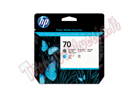 Hp - Testina di stampa originale - 70 - Nero opaco / Ciano - C9404A - 130ml