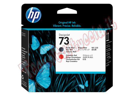 Hp - Testina di stampa originale - 73 - Nero opaco / Rosso - CD949A