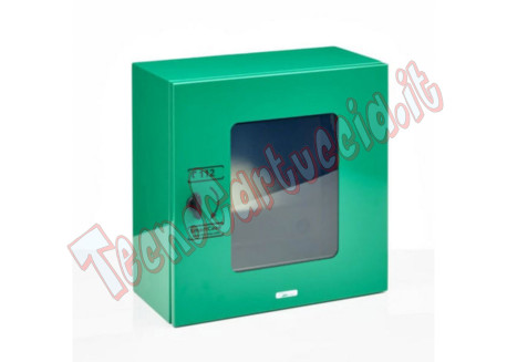 Teca da Interno SixCase per Defibrillatori Universale con Allarme colore Verde DAE