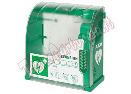 Teca per Defibrillatore da Esterno DefiSign AVIA 210 DS-210 Riscaldato e Ventilato Con Codice PIN Verde DAE