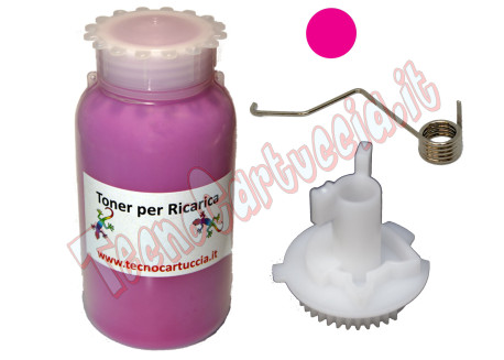 Kit Ricarica Toner per Brother TN-230M Magenta 1.400 Pagine con Ingranaggio