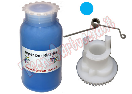 Kit Ricarica Toner per Brother TN-245C Ciano 2.200 Pagine con Ingranaggio