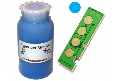 Kit Ricarica Toner per Samsung CLT-C406S Ciano 1.000 Pagine con Chip