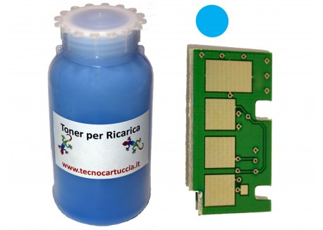 Kit Ricarica Toner per Samsung CLT-C506L SU038A Ciano 3.500 Pagine con Chip