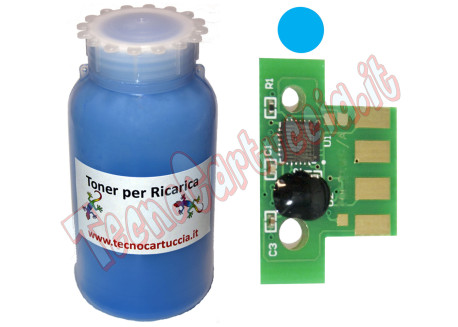 Kit Ricarica Toner per Lexmark 71B20C0 Ciano 2.300 Pagine con Chip