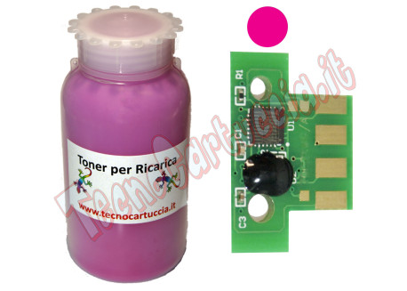 Kit Ricarica Toner per Lexmark 71B20M0 Magenta 2.300 Pagine con Chip