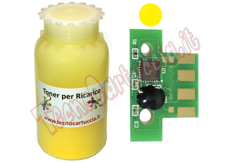 Kit Ricarica Toner per Lexmark 71B2HY0 Giallo 3.500 Pagine con Chip