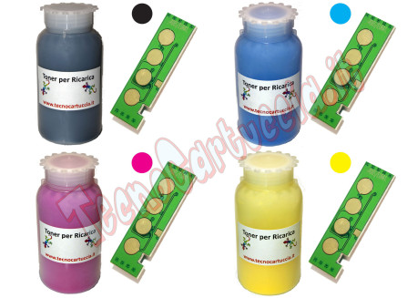 Kit Ricarica Toner per Samsung CLT-406S con Chip 4 Colori