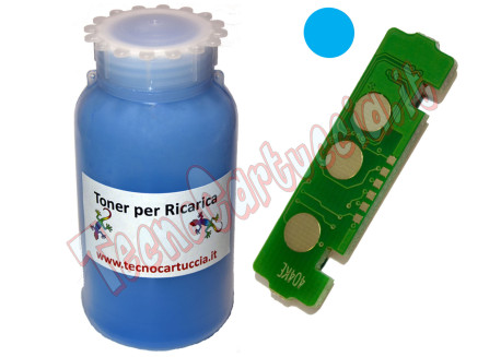 Kit Ricarica Toner per Samsung CLT-C404S Ciano 1.000 Pagine con Chip