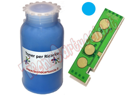 Kit Ricarica Toner per Samsung CLT-C406S Ciano 1.000 Pagine con Chip