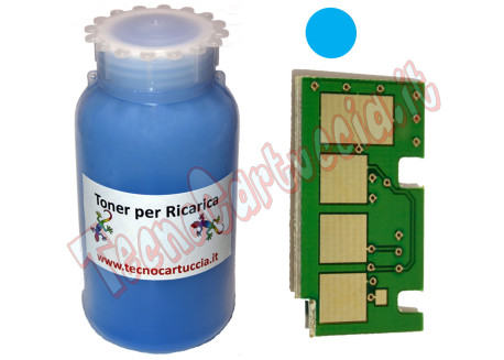Kit Ricarica Toner per Samsung CLT-C504S SU025A Ciano 1.800 Pagine con Chip