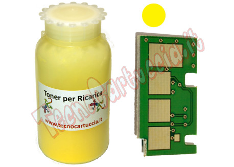 Kit Ricarica Toner per Samsung CLT-Y504S SU502A Giallo 1.800 Pagine con Chip