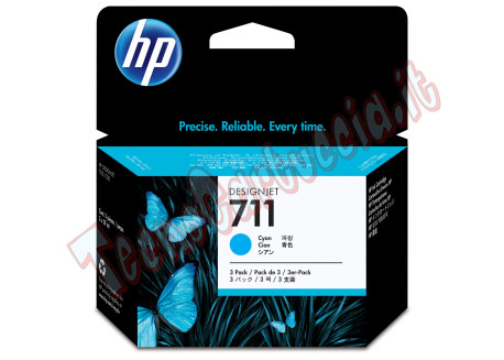 Hp - Confezione 3 cartucce ink originale - 711 - Ciano - CZ134A - 29ml cad
