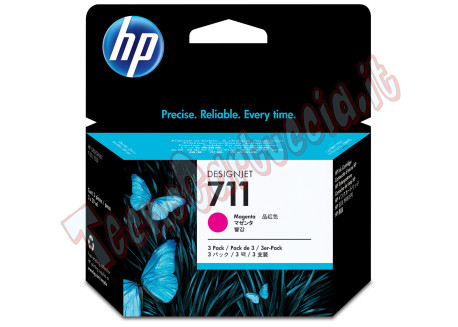 Hp - Confezione 3 cartucce ink originale - 711 - Magenta - CZ135A - 29ml cad