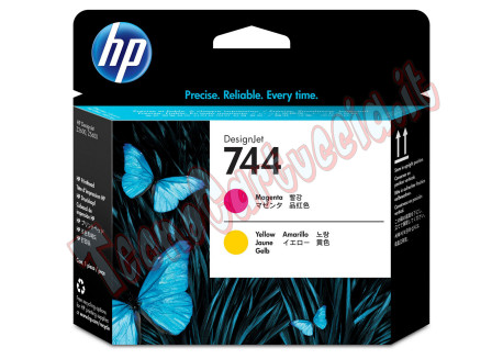 Hp - Testina originale - 744 - Magenta / Giallo - F9J87A - 6ml/cad