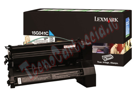 Toner Originale Lexmark 15G041C Ciano 6.000 Pagine PROMOZIONE