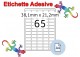 Etichette adesive A4 38,1 x 21,2 mm 65 etichette per pagina 100 Fogli
