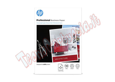 Hp - Confezione da 150 fogli carta originale fotografica lucida professionale per stampe laser A4 - 7MV83A