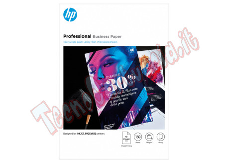 Hp - Confezione da 150 fogli carta originale professionale lucida HP per getto d'inchiostro A3 - 7MV84A