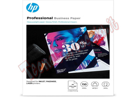 Hp - Confezione da 150 fogli carta professionale lucida HP per getto d'inchiostro A4 - 3VK91A