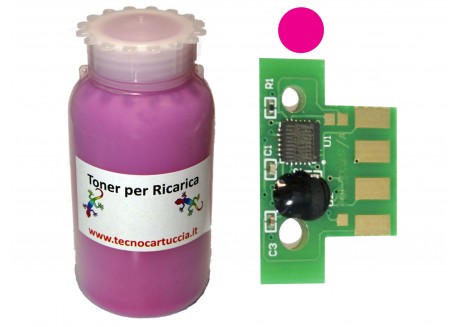 Kit Ricarica Toner per Lexmark 71B2HM0 Magenta 3.500 Pagine con Chip