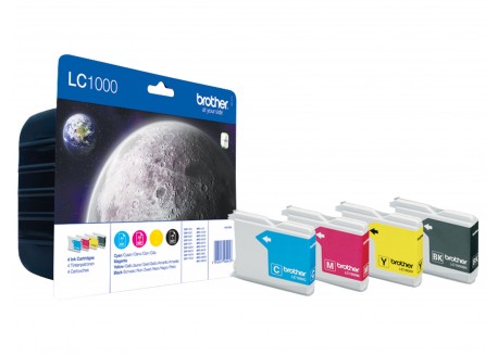 Kit 4 Cartucce Originali Brother LC1000VALBP Nero, Ciano, Magenta e Giallo