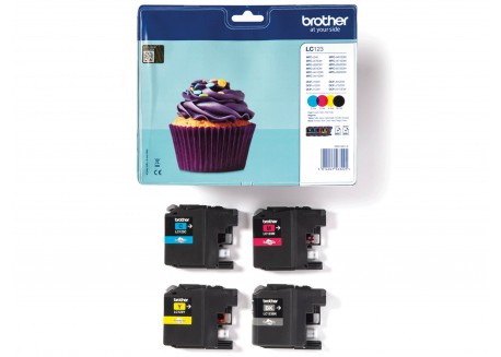 Kit 4 Cartucce Originali Brother LC123VALBP Nero, Ciano, Magenta e Giallo