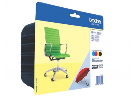 Kit 4 Cartucce Originali Brother LC229XLVALBP Nero, Ciano, Magenta e Giallo