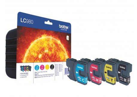Kit 4 Cartucce Originali Brother LC980VALBPDR Nero, Ciano, Magenta e Giallo